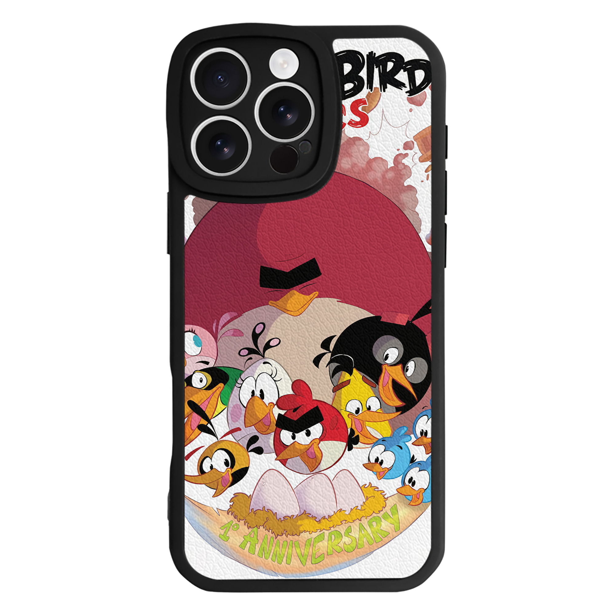（画像用） Angry Birds アングリーバード 【iPhone 16シリーズ対応】シリコンスマホケース（レザー調） 材質：シリコン